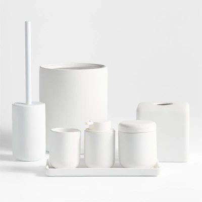 Varick White Silicone Coated Bath Collection, Set of 7