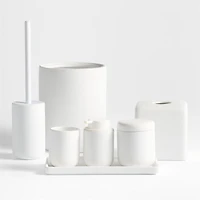 Varick White Silicone Coated Bath Collection, Set of 7
