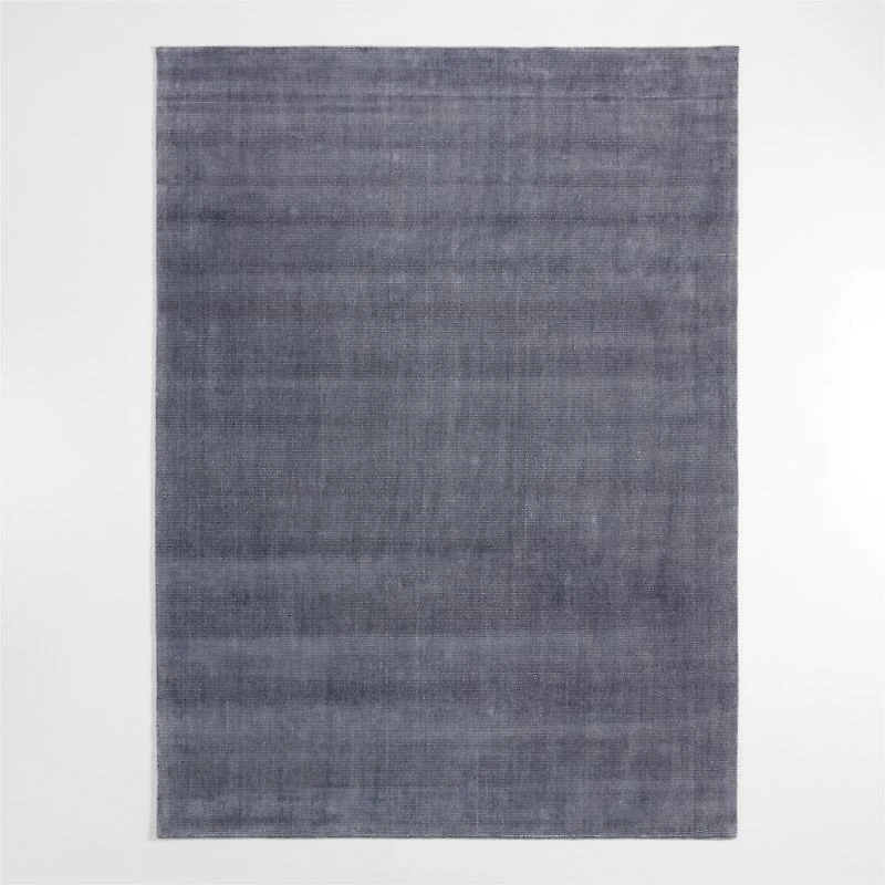 Vaughn Performance Wool-Blend Handwoven Blue Area Rug 6'x9'