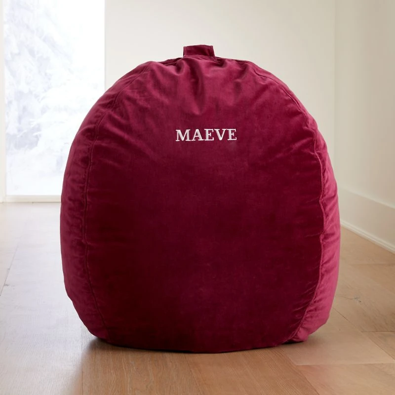 Large Pink Velvet Bean Bag Chair
