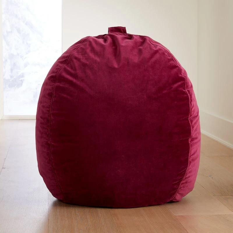 Large Pink Velvet Bean Bag Chair