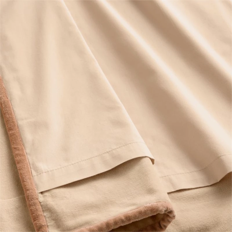 Elegant Pink Organic Cotton Velvet Light Blocking Window Curtain Panel 44"x63"