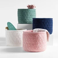Navy Velvet Kids Storage Bin