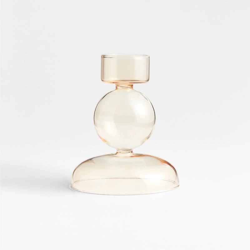 Venezia Champagne Yellow Glass Tealight Candle Holder