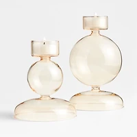 Venezia Champagne Yellow Glass Tealight Candle Holder