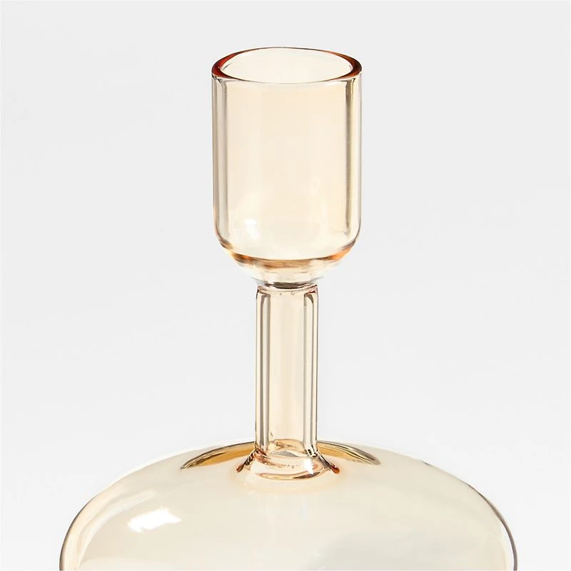 Venezia Small Champagne Yellow Glass Taper Candle Holder