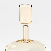 Venezia Small Champagne Yellow Glass Taper Candle Holder