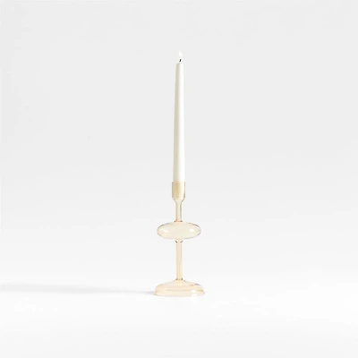 Venezia Small Champagne Yellow Glass Taper Candle Holder