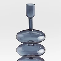 Venezia Large Deep Blue Glass Taper Candle Holder
