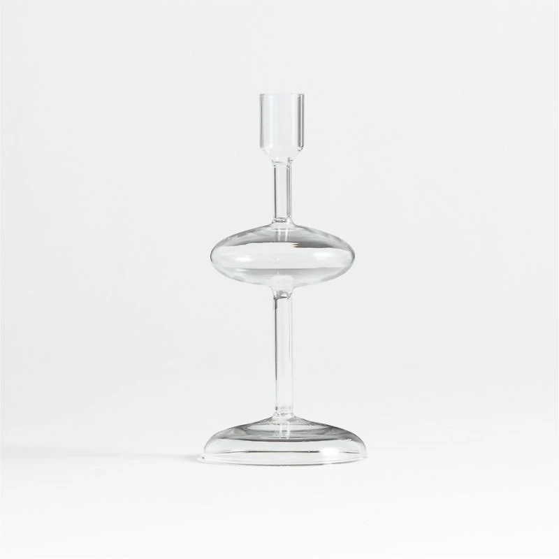 Venezia Small Clear Glass Taper Candle Holder