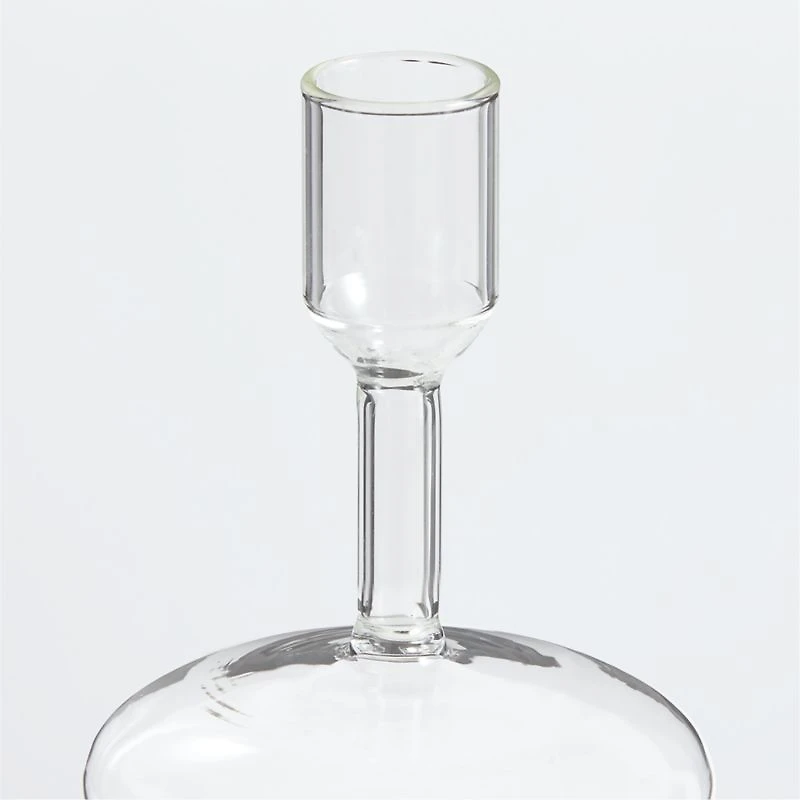 Venezia Small Clear Glass Taper Candle Holder