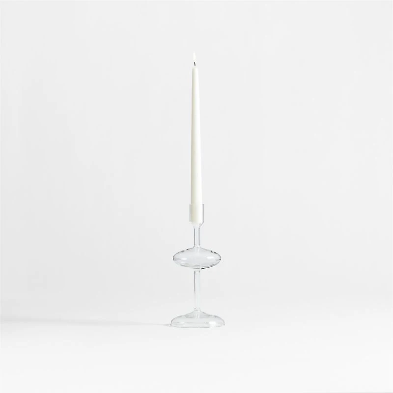 Venezia Small Clear Glass Taper Candle Holder
