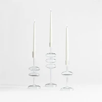 Venezia Small Clear Glass Taper Candle Holder