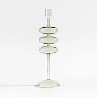 Venezia Large Smoke Green Glass Taper Candle Holder