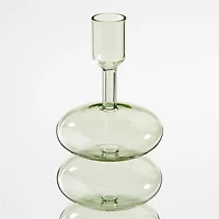 Venezia Large Smoke Green Glass Taper Candle Holder