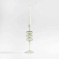 Venezia Large Smoke Green Glass Taper Candle Holder