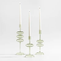 Venezia Large Smoke Green Glass Taper Candle Holder