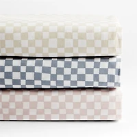 Venice Natural Taupe Organic Cotton Baby Crib Fitted Sheet by Leanne Ford