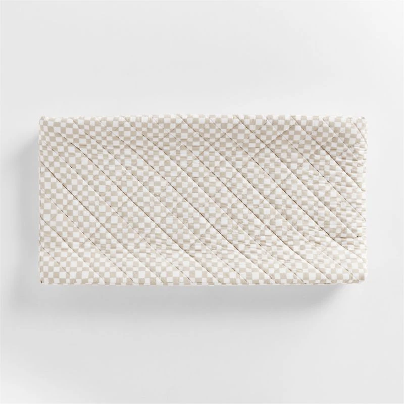 Venice Natural Taupe Organic Cotton Baby Changing Pad Cover by Leanne Ford