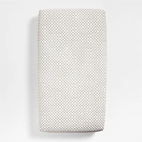 Venice Natural Taupe Organic Cotton Baby Crib Fitted Sheet by Leanne Ford