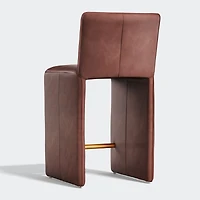 Venn Burgundy Leather Counter Stool
