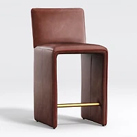 Venn Burgundy Leather Counter Stool