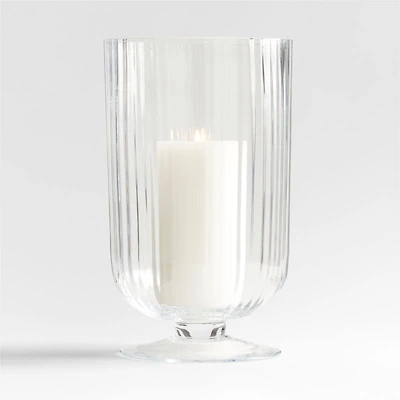Venus Fluted Glass Hurricane Candle Holder 15"