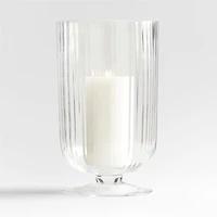 Venus Fluted Glass Hurricane Candle Holder 9.5"