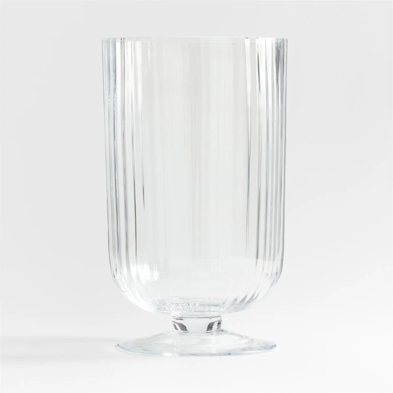 Venus Fluted Glass Hurricane Candle Holder 15"