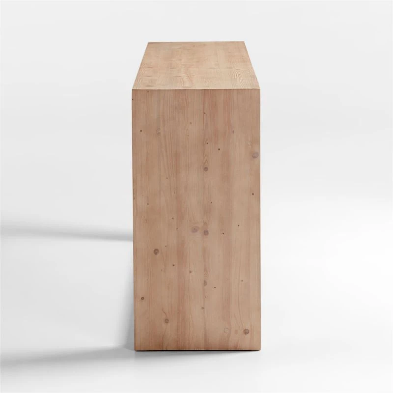 Vernon 72" Rectangular Natural Pine Wood Storage Console Table