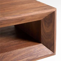 Vernon Walnut Wood 56" Rectangular Coffee Table with Shelf