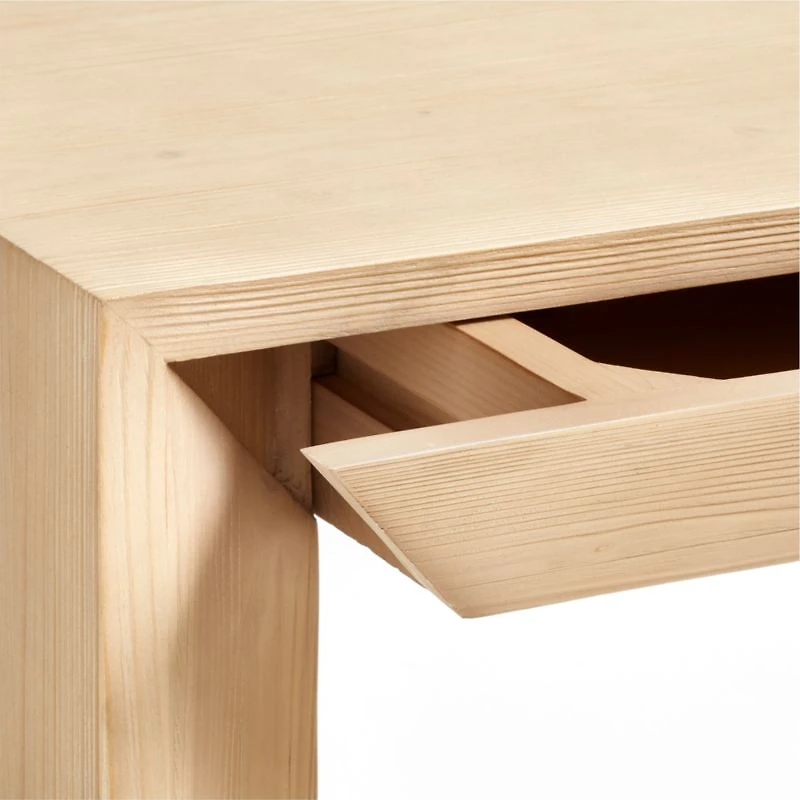 Vernon Natural Wood Side Table with Drawer, Set of 2