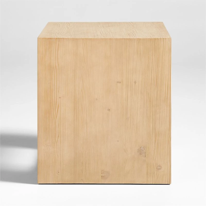 Vernon Natural Wood Side Table with Drawer, Set of 2