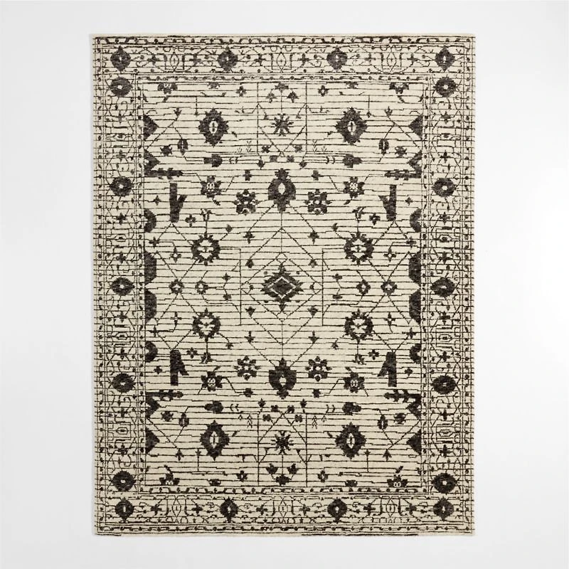 Verona Wool Hand-Knotted Ivory Area Rug 6'x9'