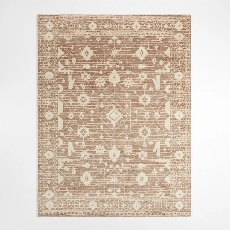 Verona Wool Hand-Knotted Rust Area Rug 6'x9'