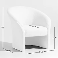 Verso Small Space White Fabric Accent Chair