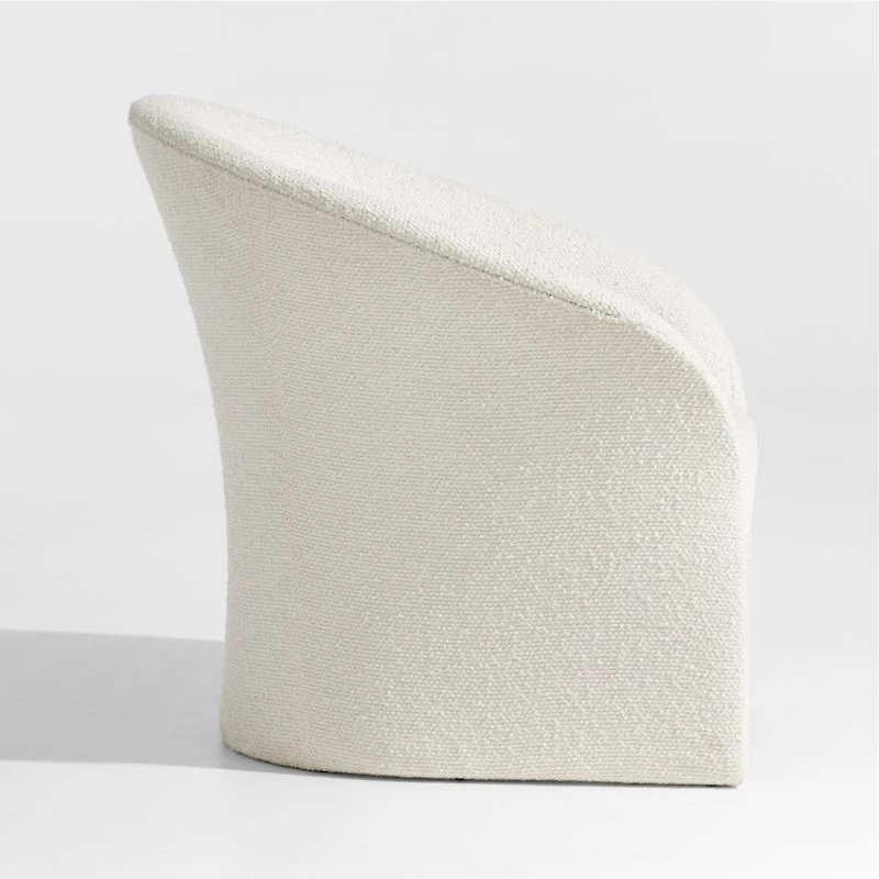 Verso Small Space White Fabric Accent Chair