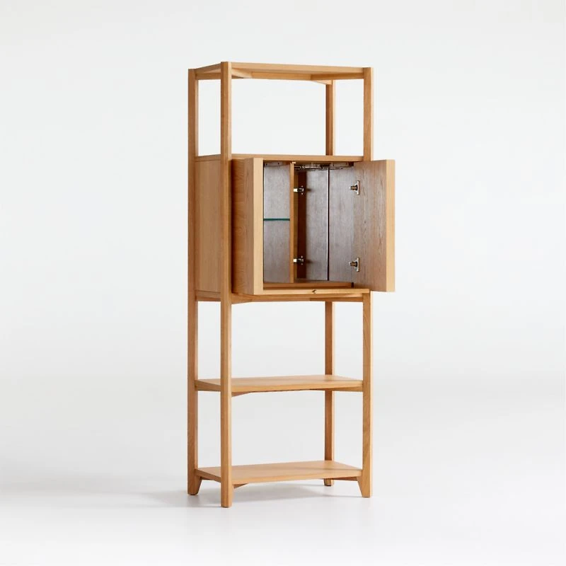 Vertex Bookcase Bar Cabinet