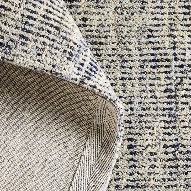 Vienne Performance Wool Handwoven White and Blue Area Rug 9'x12'