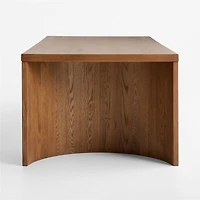 Virage 96" Curved Warm Brown Wood Dining Table