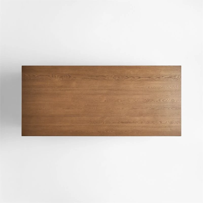 Virage 96" Curved Warm Brown Wood Dining Table