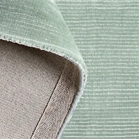Viscose Double Striped Light Green Kids Area Rug 5'x8'