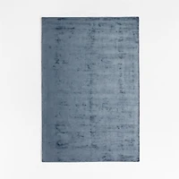 Viscose Double Striped Smoke Blue Kids Area Rug 5'x8'