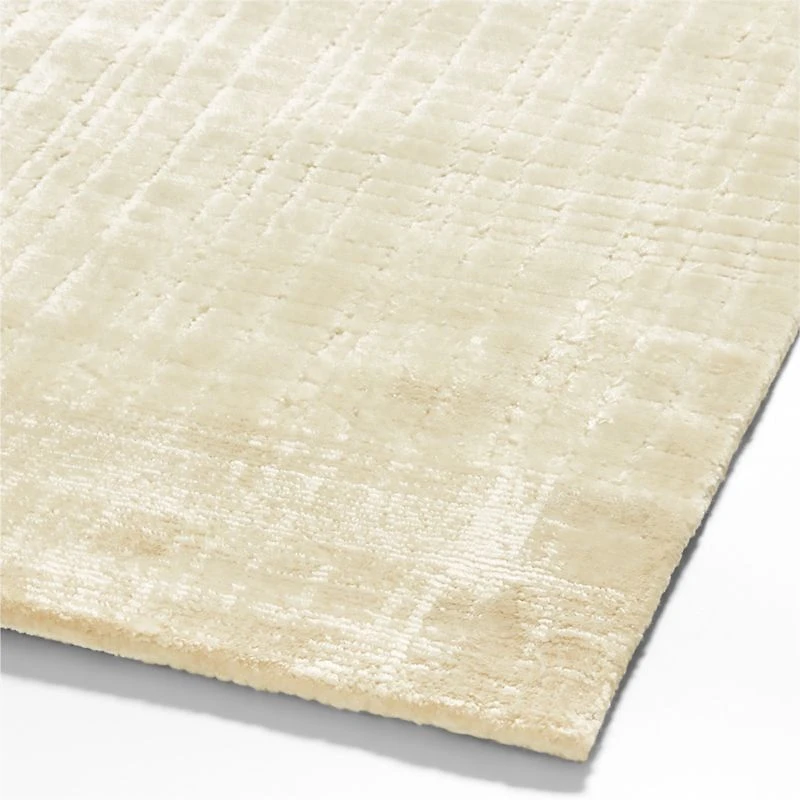 Viscose Grid Beige Kids Area Rug 5'x8'