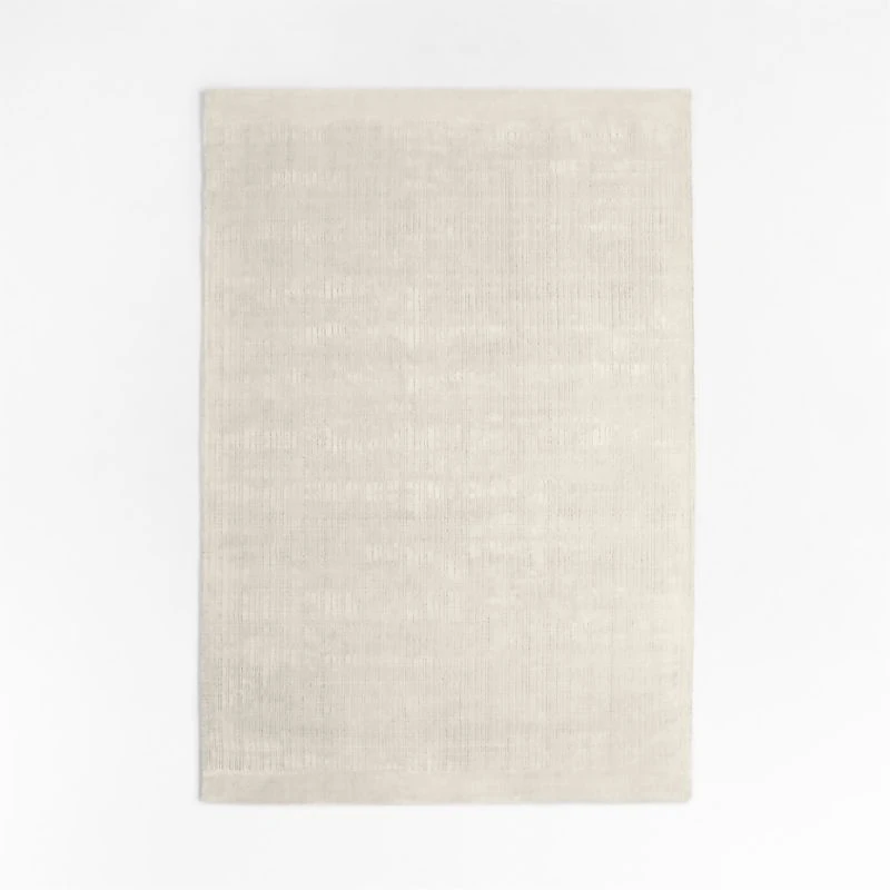 Viscose Grid Ivory Kids Area Rug 5'x8'