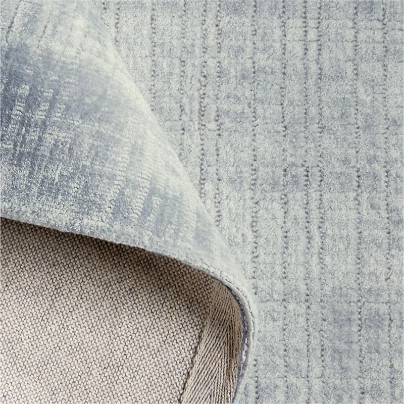 Viscose Grid Light Blue Kids Area Rug 5'x8'