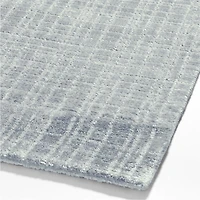 Viscose Grid Light Blue Kids Area Rug 5'x8'