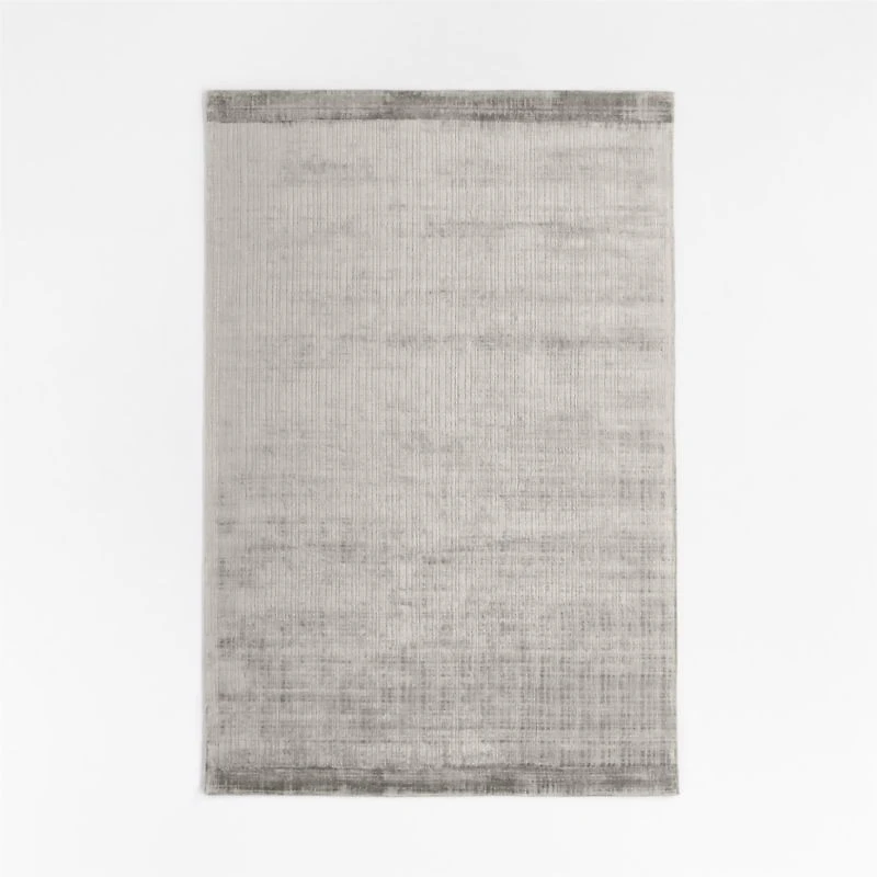 Viscose Grid Light Grey Kids Area Rug 5'x8'