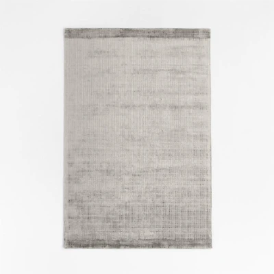 Viscose Grid Light Grey Kids Area Rug 5'x8'