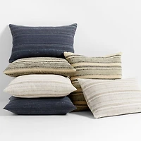 Vittoria Silk Blend Textured 23"x23" Ink Black Throw Pillow with Down-Alternative Insert